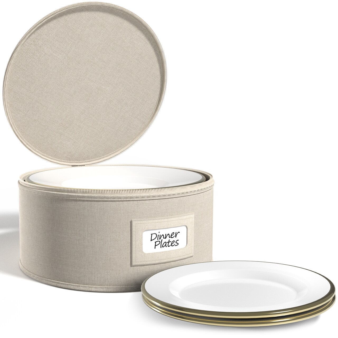 Sorbus China Storage Containers - Dinnerware Organizer for Dinner Plates with Lid (Holds Service for 12) with Felt Protectors - 12 x 6.25